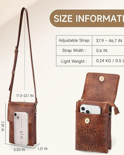APHISON Small Crossbody Bags for Women Trendy, Leather Phone Wallet Purses Handbags Card Slots with Adjustable Strap