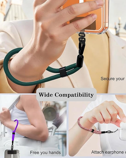Phone Lanyard, 2 Pack Adjustable Cell Phone Lanyard Hand Phone Wrist Strap with Tether Tabs for Smartphones