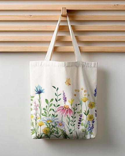 Horaldaily Canvas Tote Bag,Reusable Shoulder Tote Bag for Women Lady Casual Vacation, Shopping, Work, Gym