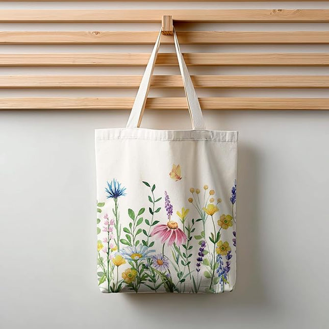 Horaldaily Canvas Tote Bag,Reusable Shoulder Tote Bag for Women Lady Casual Vacation, Shopping, Work, Gym