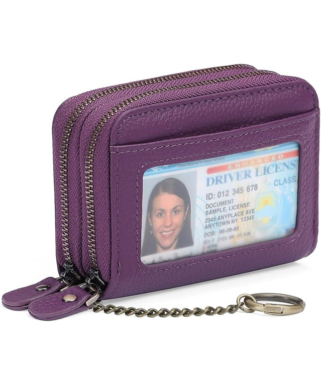 GOIACII Small Genuine Leather Wallet for Women, RFID Blocking Credit Card Holder Wallet