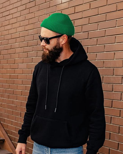 ROYBENS Swag Wool Knit Cuff Short Fisherman Beanie for Men Women, Winter Warm Hats