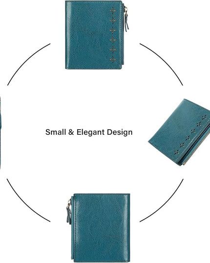 Lavemi Ultra Thin Small Compact Leather Womens Girls Wallets RFID Blocking Credit Card Holder for Women