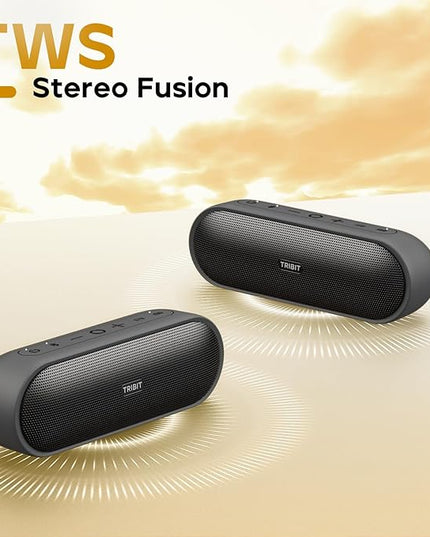 Tribit Portable Bluetooth Speaker XSound Plus 2, Wireless Speaker 30W with XBass, IPX7 Waterproof, 24-Hour Playtime, Stereo Sound, Built-in Mic, Bluetooth 5.3 for Party, Car, Travel