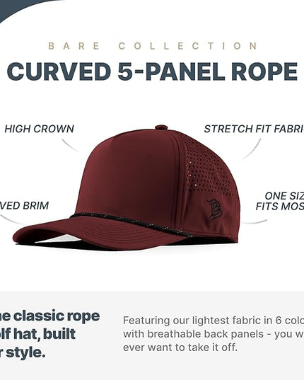 Branded Bills Wyoming Vintage PVC Curved 5 Panel Rope, Snapback Closure, Lightweight, Comfortable Baseball Cap