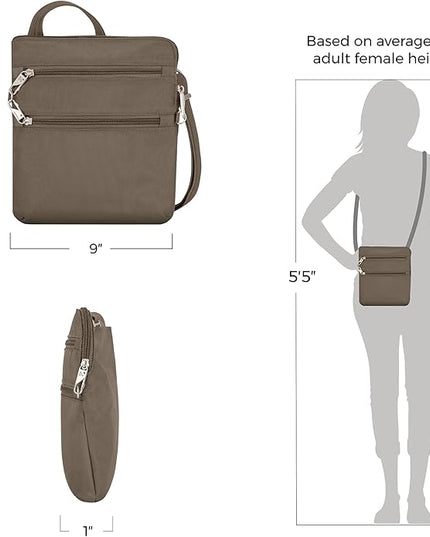 Travelon Anti-theft Classic Slim Double Zip Crossbody