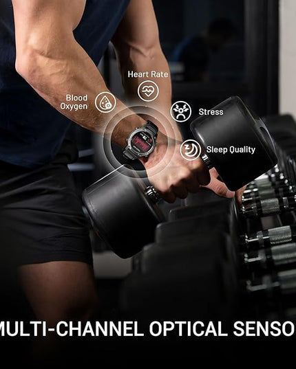 2026 AI Smart Watch with Standalone GPS & Offline Maps, 5ATM Waterproof, 1.43" AMOLED, 21-Day Battery, 178 Sports Modes, Compass, Heart Rate/SpO2/Stress/Sleep Monitor, for Android iOS Men Women Black