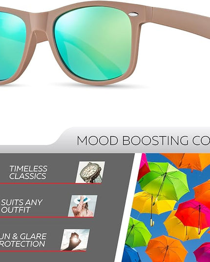 Retro Rewind Polarized Sunglasses for Men and Women - UV Protection Classic Sun Glasses