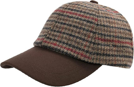 BOTVELA Wool Baseball Cap for Men Adjustable Unstructured Tweed Hat