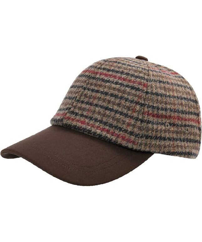 BOTVELA Wool Baseball Cap for Men Adjustable Unstructured Tweed Hat