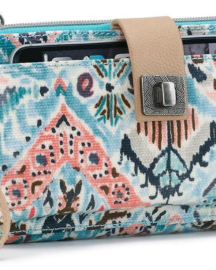Sakroots Artist Circle Smartphone Crossbody in Coated Canvas, Detachable Wristlet Strap