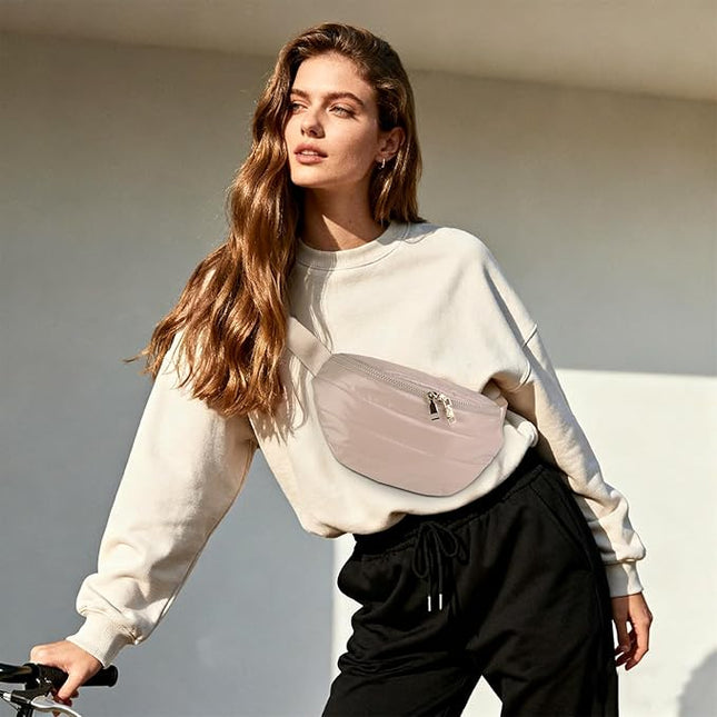 Fanny Packs for Women Fashion Waist Packs Quilted Puffer Belt Bag Puffy Crossbody Bags Sling Purse for Women Travel Running
