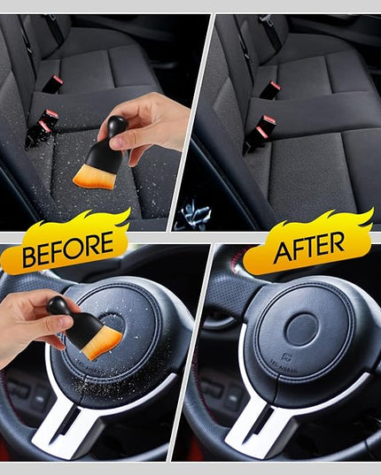 3 PCS Car Interior Detail Dust Brush,Soft Car Interior Detailing Kit Tools,Dash Duster Brush for Auto,Truck,SUV,RV Interior Cleaning
