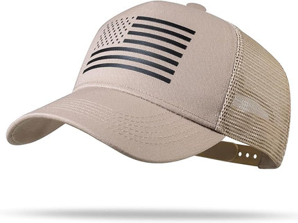 American Flag Trucker Hat - Snapback Hat, Baseball Cap for Men Women - Breathable Mesh Side, Adjustable Fit - for Casual Wear