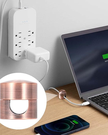 3 Sets Charger Holders for Cords, Adjustable Cable Anchor Holders, Adhesive Metal Cord Clips, Cable Management Wire Organizers for Desk, Office, Nightstand - Black, Red Bronze, White
