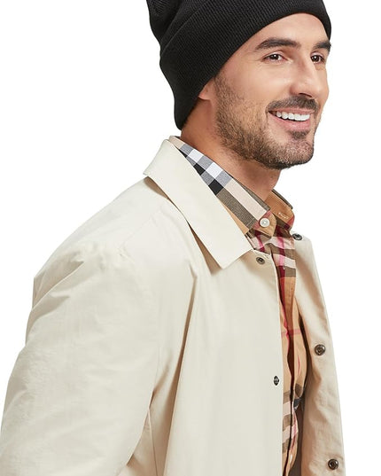 Zylioo Plus Size Fleece Lined Beanie Hat,2XL/XL/L/M/S Thermal Knitted Hat,Winter Warm Lined Snow Hats for Women Men