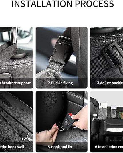 JEYODA Car Handbag Holder Between Seats Suede Large Capacity Car Purse Holder Automotive Consoles & Organizers for Document Phone Storage Car Organizer(1925-style 2 black)