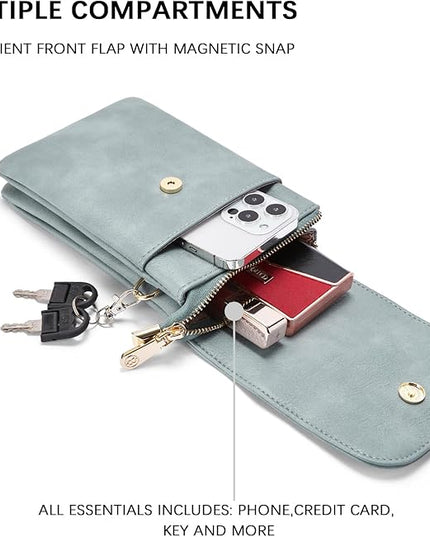 BOSTANTEN Vegan Leather Small Crossbody Bags for Women Designer Cell Phone Bag Wallet Purses Adjustable Strap