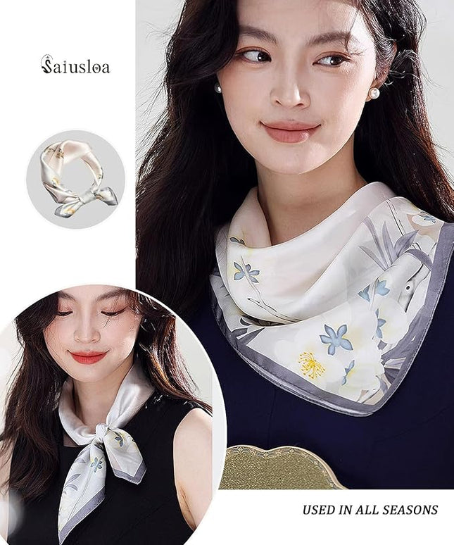 Neck Scarf For Womens Silky Head Scarves Hair Bandanas Square Scarf Fashion Accessories lightweight
