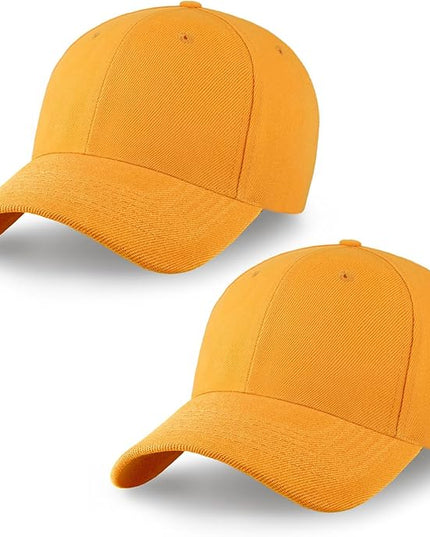 2-Pack Classic Structured Baseball Cap Adjustable Snapback Multipack Ball Caps for Custom Embroidery Running Workouts Outdoor