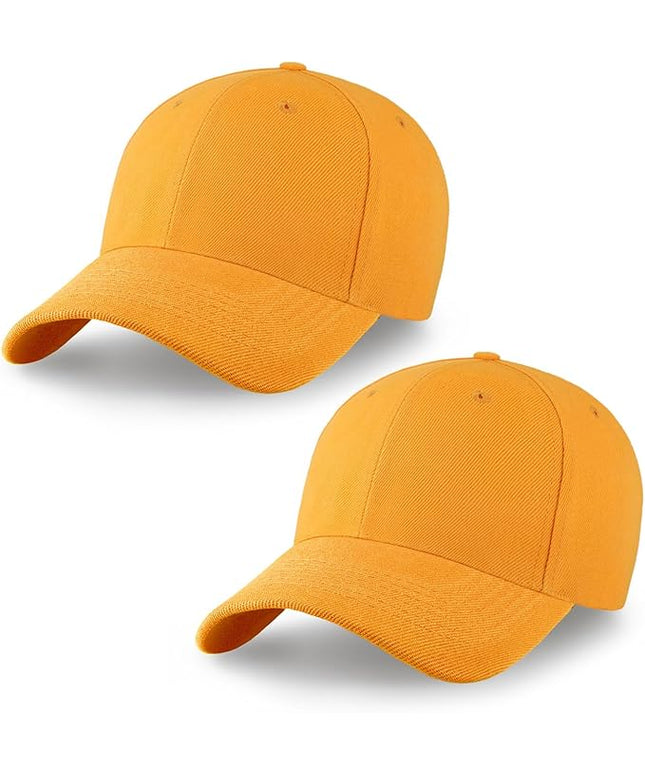 2-Pack Classic Structured Baseball Cap Adjustable Snapback Multipack Ball Caps for Custom Embroidery Running Workouts Outdoor