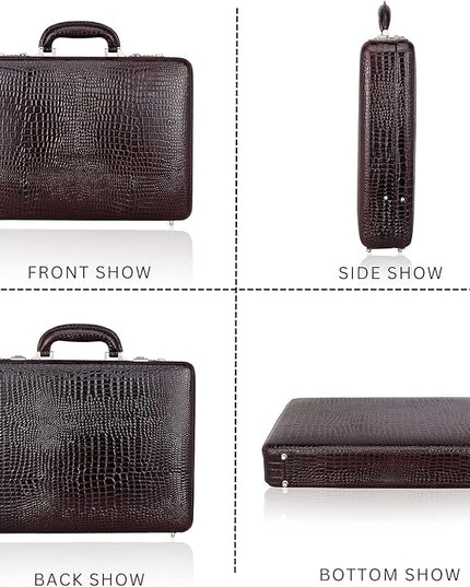 DA LV Full Grain Leather Briefcase for Men - Business Laptop Bag - Imported Handmade Leather Bag - Attache -Men Gifts