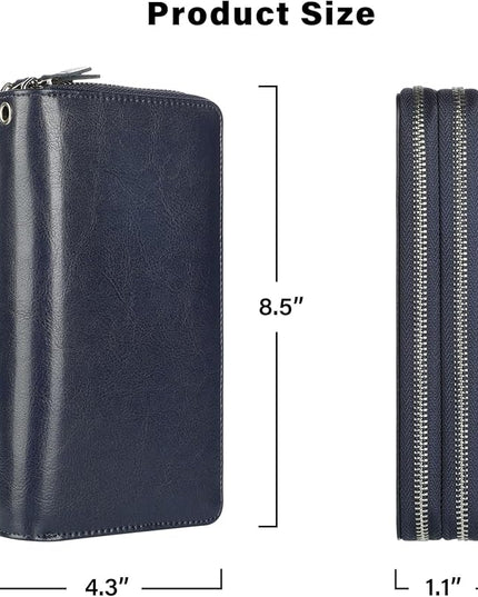 Lavemi Small Compact Women Wallet RFID Blocking Genuine Leather Bifold Purse with ID Windows