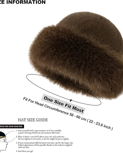 3 Pieces Women’s Faux Fur Bucket Hat Winter Warm Plush Furry Hat – Soft Fluffy Cold Weather Hat for Outdoor Travel