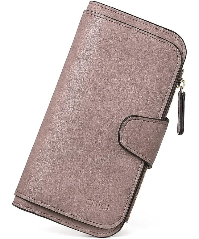 CLUCI Wallet For Women PU Leather RFID Blocking Womens Wallet Bifold Card Holder with ID Window Gifts for Women Birthday | RFID Blocking, Designer, Trifold, Card Holder, ID Window