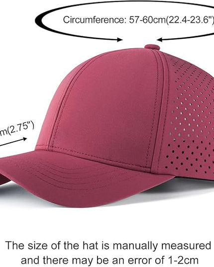 VOBOOM Men Quick Dry Baseball Cap Laser Cut Mesh Ball Curved Brim Snapback Hat