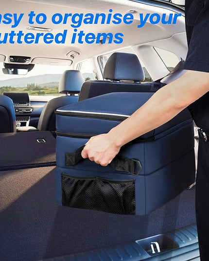 Golf Trunk Organizer, 3 Layer Golf Accessories for Men, 2 Pair Shoes Separate Ventilated Compartment Golf Organizer for Car, Balls, Clothes, Gloves, Accessories Golf Gifts (Add shoulder straps)