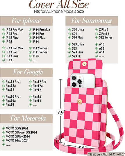 Cute Small Crossbody Purse Cell Phone Bags for Women - Leather Cellphone Wallet Purse with Shoulder Strap