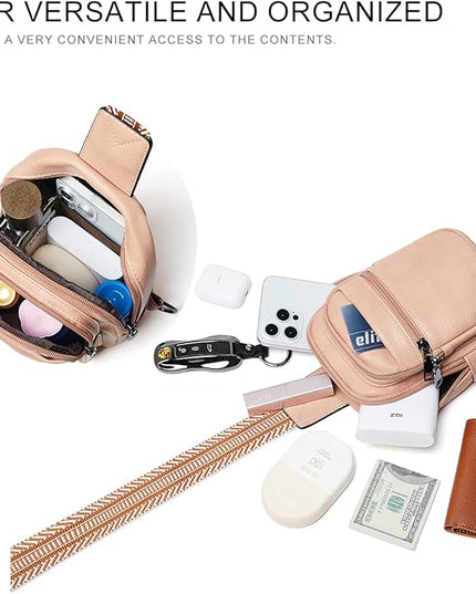 Sling Bag For Women Faux Leather Small Casual Daypack Backpack Fanny Pack Crossbody Chest Bags Purse