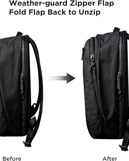 ALPAKA Metro Backpack Pro for Men - Fits 15.6" Laptop Business Travel Backpack with YKK Zippers, MOD Key Leash & Luggage Pass-through, Padded and Weatherproof X-pac Material Work Bag (Black)