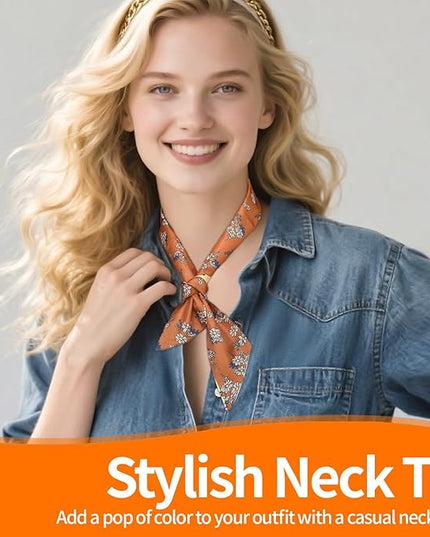 24PCS Fashion Scarves for Women Multifunctional Neck Scarves Purse Scarf Headbands for Bags Hair Accessories