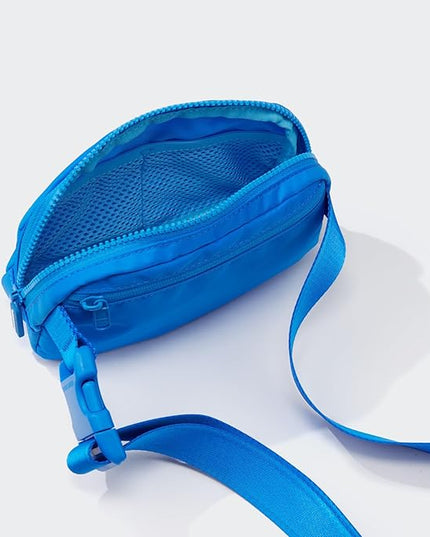 Pander Two Way Zipper Fanny Pack Nylon Everywhere Belt Bag for Women, Water Repellent Waist Packs, Crossbody Bags with Adjustable Strap (Capri Blue).