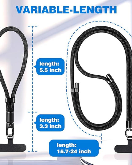 Adjustable Phone Lanyard,Universal Wrist Strap for Cellphone Case,Anti-Theft Women Braided Charm Lanyard for Travel