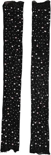 SHENHE Women's Sheer Lace Tulle Gloves Fingerless Elbow Length Arm Sleeves Mittens