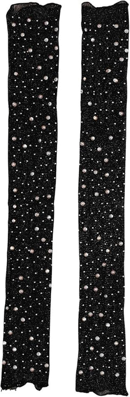 SHENHE Women's Sheer Lace Tulle Gloves Fingerless Elbow Length Arm Sleeves Mittens