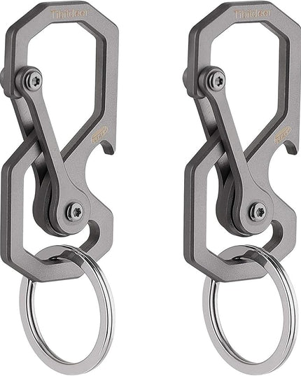 Titanium Keychain, Multifunctional Carabiner Clip Key chain Heavy Duty Car Key Organizer with Bottle Opener