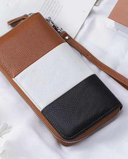 Moflycom Womens Wallet RFID Blocking Genuine Leather Multi Credit Card Large Capacity Zip Around Clutch Travel Purse Wristlet