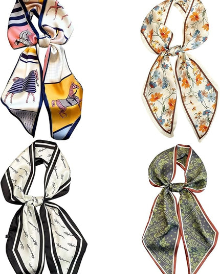 Womens Silk Scarf - Large Size 59 Inch Head Hair Neck Scarves Purse Bag Scarfs For Handbags Satin Fashion