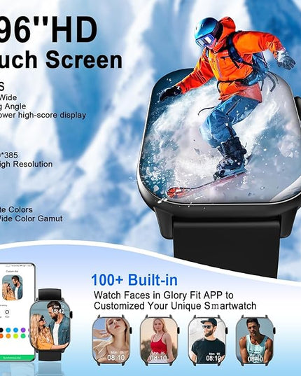 Smart Watch(Answer/Make Call), 1.96" HD Smartwatch for Men Women, 2025 New Fitness Watch with 100+ Sport Modes, Heart Rate/Sleep/SpO2/Calories Monitor, IP68 Waterproof Activity Tracker for Android iOS