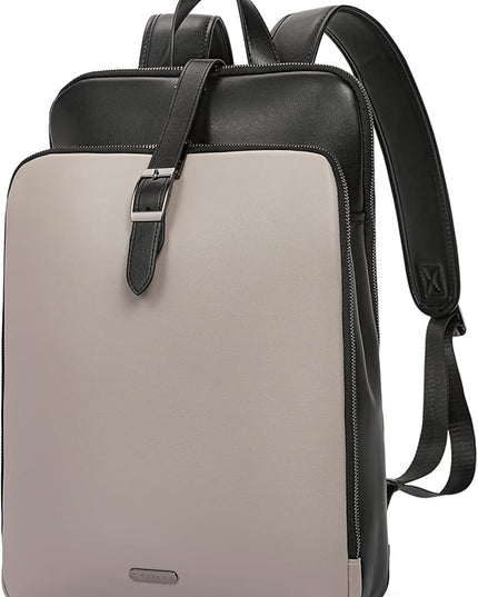 CLUCI Leather Backpack for Women, 15.6 inch Laptop Bag, Large Genuine Work Backpack Travel Back