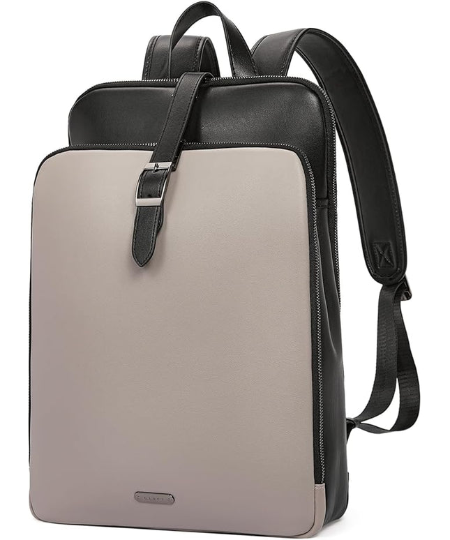 CLUCI Leather Backpack for Women, 15.6 inch Laptop Bag, Large Genuine Work Backpack Travel Back