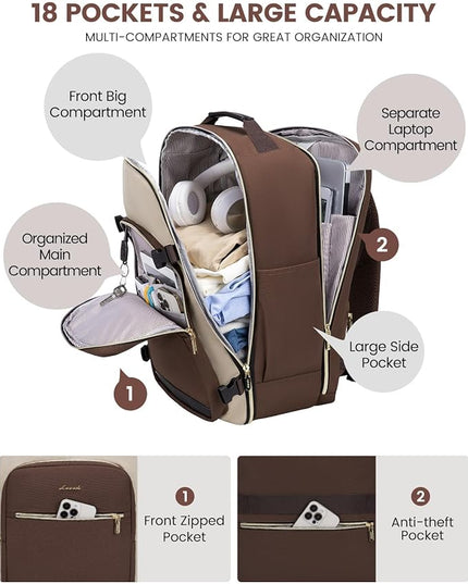 LOVEVOOK 40L Travel Backpack for Women & Men, Airline Approved Carry On Luggage with 3 Packing Cubes, TSA Overnight Bags, Waterproof Personal Item Bag, Weekender Essentials Backpacks fits 17" Laptop