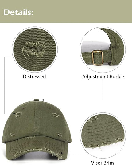 Zylioo XL XXL Oversize Baseball Cap, 100% Cotton Adjustable Dad Hat for Big Heads 23.5"-25.5", Soft Crown Large Size Cap