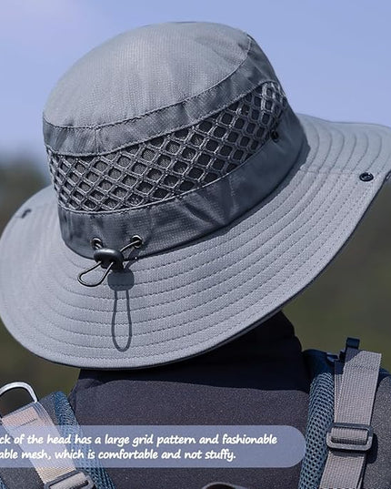Sireck Fishing Hat, UPF50+ Wide Brim Sun Hat for Men Women, UV Protection Hiking Beach Bucket Hats Summer Safari Hat