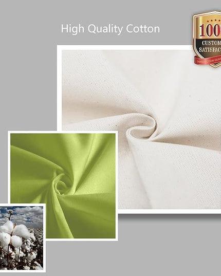 TOPDesign 3-Pack Canvas Tote Bags with an External Pocket, Reusable Grocery Shopping Bags, Top Zipper Closure, Daily Essentials (Light Green/Natural)
