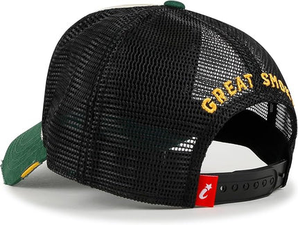 ililily Premium Howels Embroidery Vintage Baseball Cap Distressed Trucker Hat